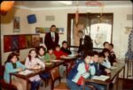 Orhan Arı visiting a Turkish school whilst he was a pensioner. Australia, 1980s.