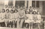 Suzan Arı at Omorfo Junior school (front row 4th from left). Omorfo, 1936