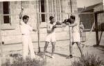 Orhan Arı on the right as a boxing student in secondary school. Nicosia 1937